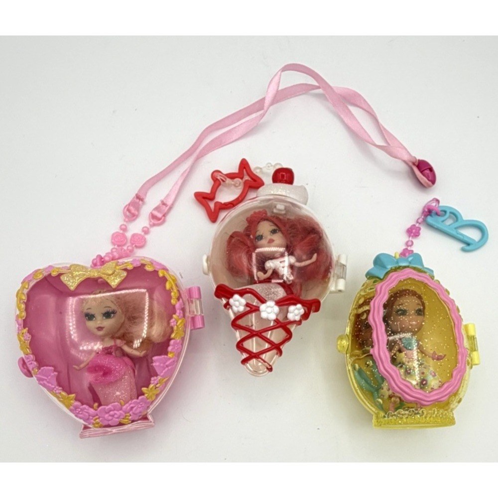 3 Barbie Peek-a-Boo Petites Lot Ice Cream, Easter Egg, Heart Mattel 2007-2008